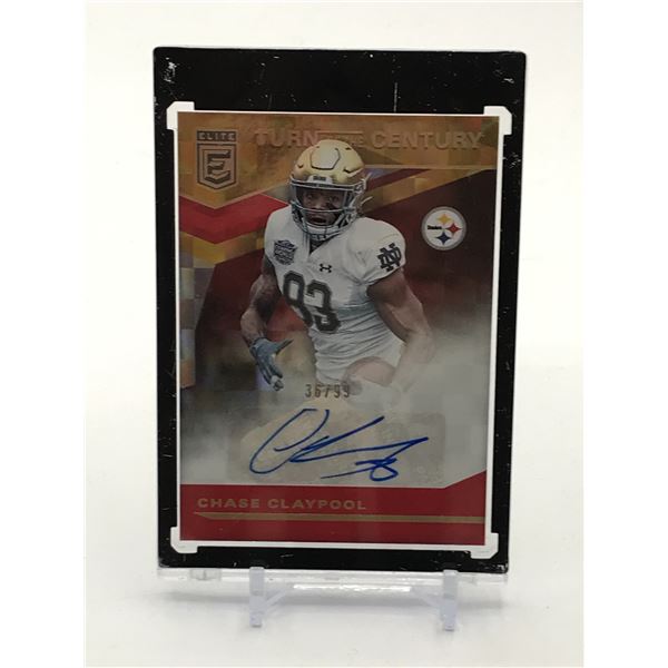 PANINI DONRUS ELITE FOOTBALL CHASE CLAYPOOL SIGNED TRADING CARD 36/99