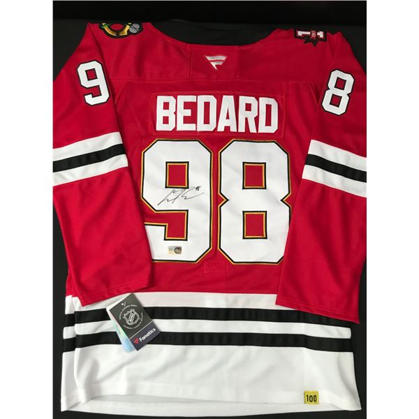 CONNOR BEDARD SIGNED CHICAGO BLACKHAWKS CUSTOM JERSEY - ELITE COA