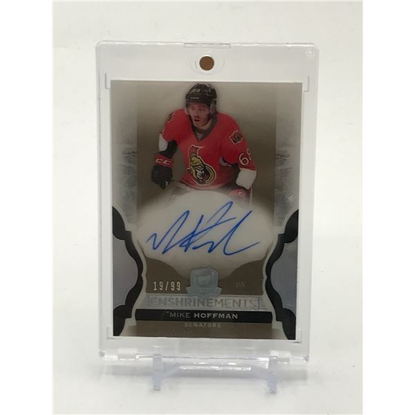 2016-17 UPPER DECK THE CUP HOCKEY MIKE HOFFMAN SIGNED TRADING CARD 19/99