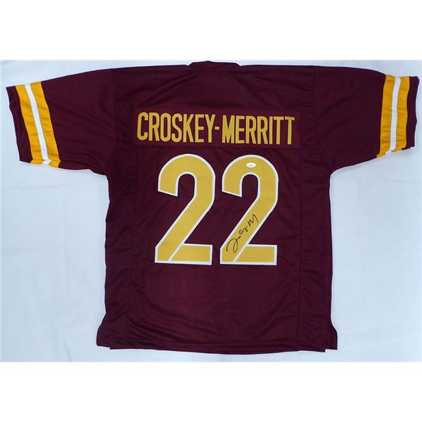 JACORY CROSKEY-MERRITT SIGNED FOOTBALL JERSEY - JSA COA