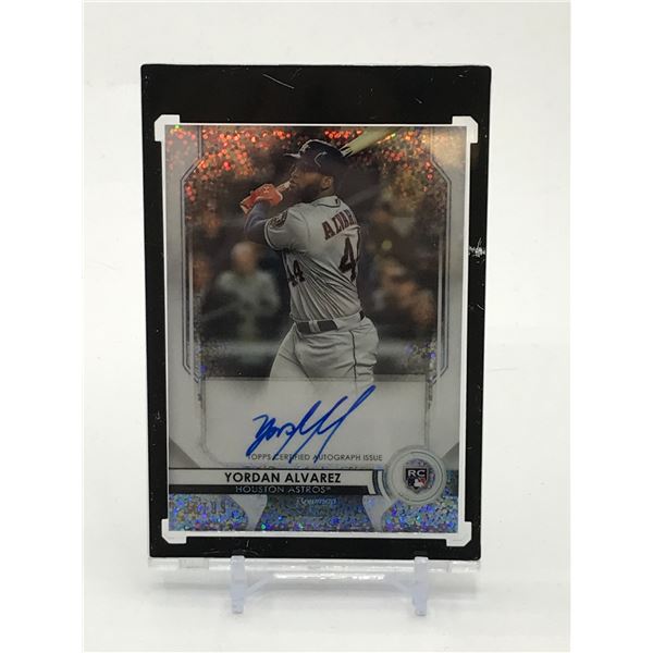 YORDAN ALVAREZ SIGNED TOPPS ROOKIE TRADING CARD
