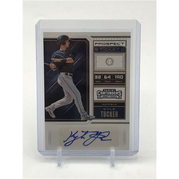 2018 PANINI CONTENDERS DRAFT PICKS BASEBALL KYLE TUCKER SIGNED TRADING CARD