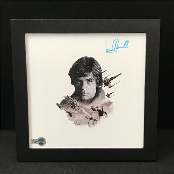 MARK HAMILL SIGNED AND FRAMED LUKE SKYWALKER STAR WARS 12 X 12 - WWOC COA