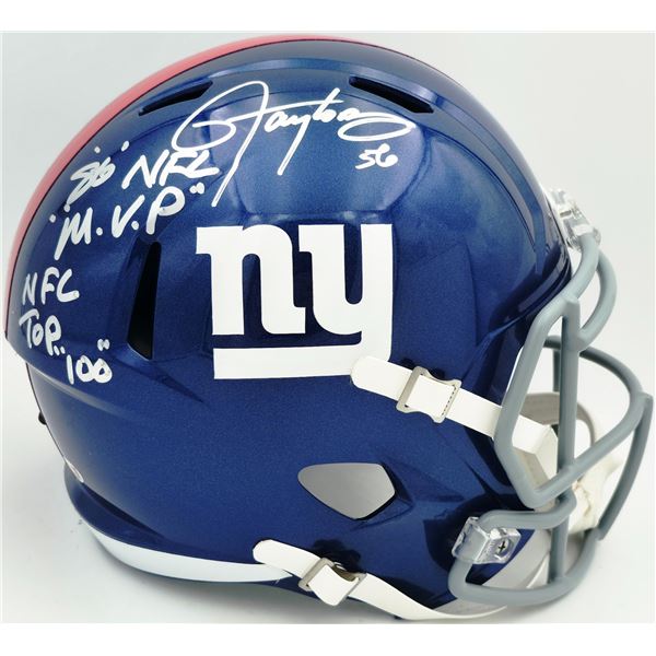 LAWRENCE TAYLOR SIGNED AND MULTI INSCRIBED NY GIANTS FULL SIZE HELMET (BECKETT COA)