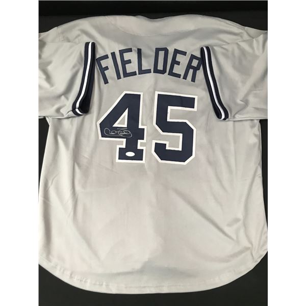 CECIL FIELDER SIGNED NEW YORK JERSEY - PSA COA