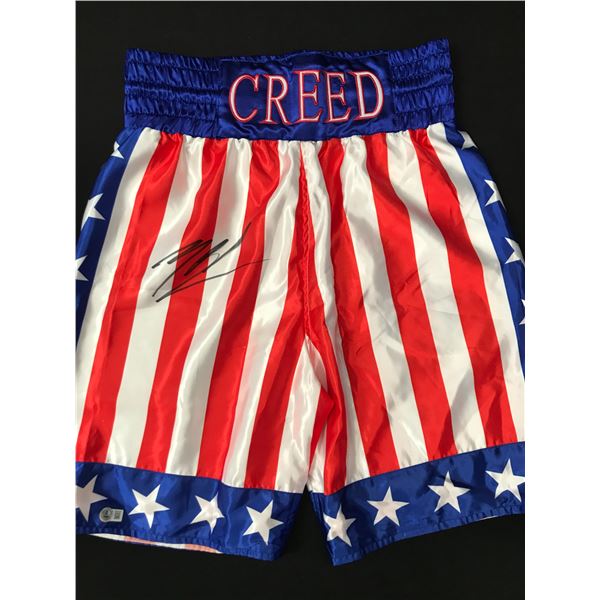 MICHAEL B JORDAN SIGNED CREED BOXING TRUNKS - BECKETT COA