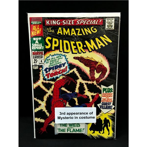 THE AMAZING SPIDERMAN KING SIZED SPECIAL #4 3RD APP OF MYSTERIO IN COSTUME - MARVEL COMICS
