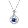 Image 1 : Beautiful Blue Sapphire Lab Created Pendant