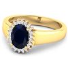 Image 3 : 14KT Yellow Gold 1.3ct Blue Sapphire and Diamond Ring