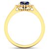 Image 4 : 14KT Yellow Gold 1.3ct Blue Sapphire and Diamond Ring