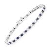 Image 1 : Rhodium Plated 6.87ctw Blue Sapphire and White Topaz Bracelet