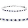 Image 2 : Rhodium Plated 6.87ctw Blue Sapphire and White Topaz Bracelet