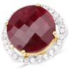 Image 1 : Sterling Silver 13.10ct Dyed Ruby and White Topaz Ring