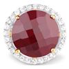 Image 2 : Sterling Silver 13.10ct Dyed Ruby and White Topaz Ring