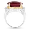 Image 3 : Sterling Silver 13.10ct Dyed Ruby and White Topaz Ring