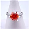 Image 1 : Plated 14KT White Gold 3 Ct VVs1 Bright Orange Moissanite Ring