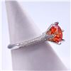 Image 2 : Plated 14KT White Gold 3 Ct VVs1 Bright Orange Moissanite Ring