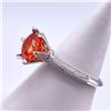 Image 4 : Plated 14KT White Gold 3 Ct VVs1 Bright Orange Moissanite Ring