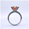 Image 5 : Plated 14KT White Gold 3 Ct VVs1 Bright Orange Moissanite Ring