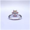 Image 7 : Plated 14KT White Gold 3 Ct VVs1 Bright Orange Moissanite Ring