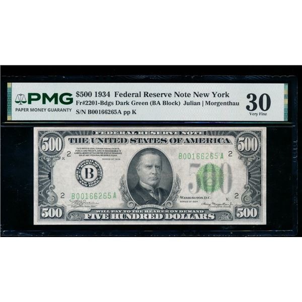 1934 $500 New York FRN PMG 30