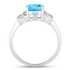 Image 2 : Plated Rhodium 2.65ct Swiss Blue Topaz and Lab Diamond Ring