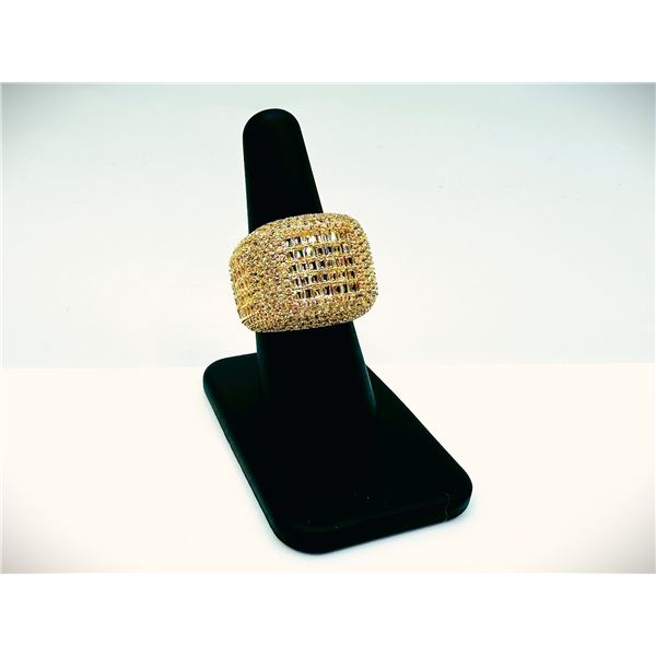 Mens 14 Kt Yellow Gold Plate 5.85 Cttw Simulated Diamond Ring