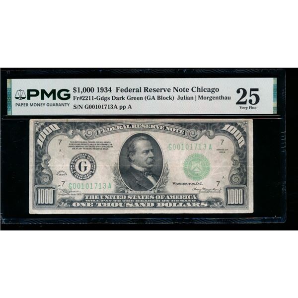 1934 $1000 Chicago FRN PMG 25