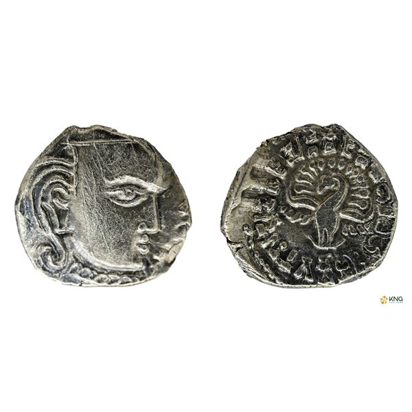 Gupta Empire, Kumaragupta I, Silver Drachm, Madhyadesha Type.