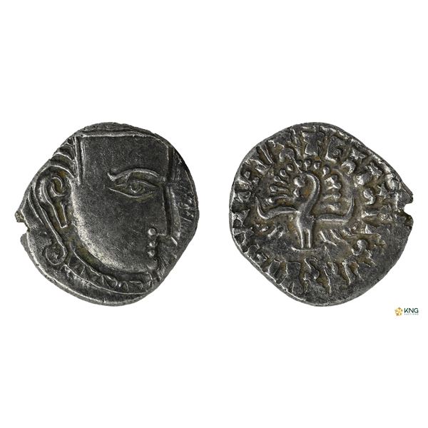 Gupta Empire, Kumaragupta I, Silver Drachm, Madhyadesha Type.