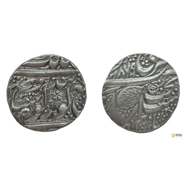 Sikh Empire, Maharaja Ranjit Singh, Silver Nanakshahi Rupee, VS 1879, Sri Amritsar Mint.
