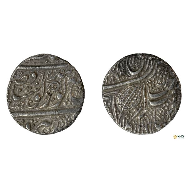 Sikh Empire, Maharaja Ranjit Singh, Silver Nanakshahi Rupee, VS 1884/(18)92, Sri Amritsar Mint.