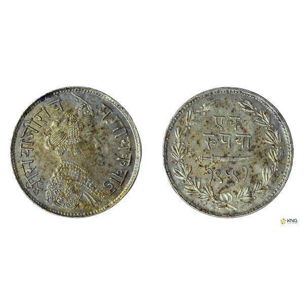 Baroda State, Sayaji Rao III, Silver Rupee, VS 1951.