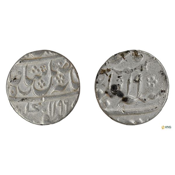 Bengal Presidency, Silver Rupee, AH 1196 / RY 19, Murshidabad Mint.