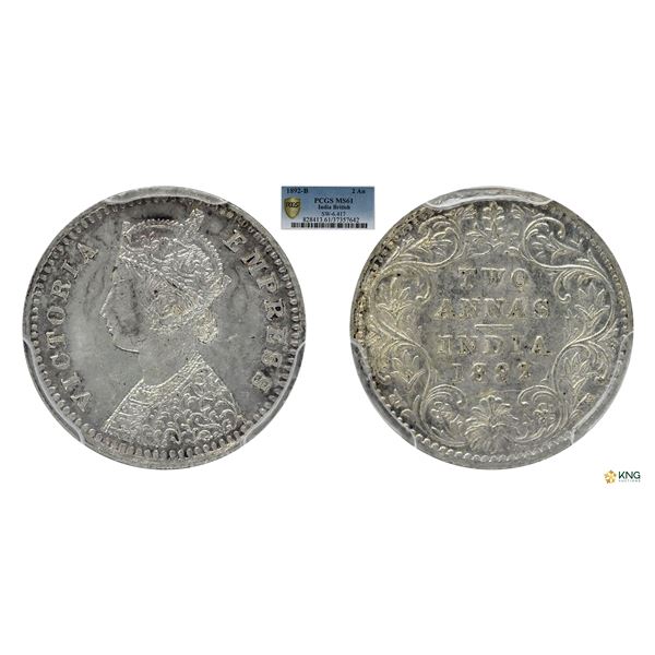 Victoria Empress, 2 Annas, 1892B, NGC MS 61