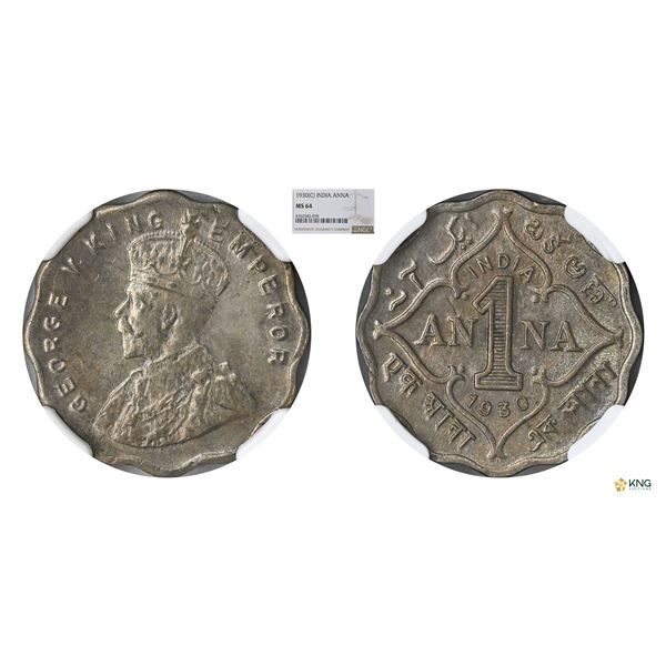 George V, Anna, 1930(C), NGC MS 64, Scarce