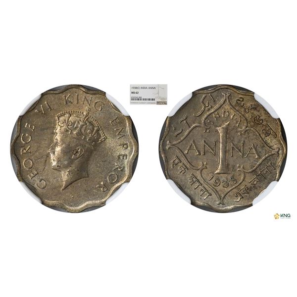 George VI, Anna, 1938(C),  NGC MS 62, Scarce