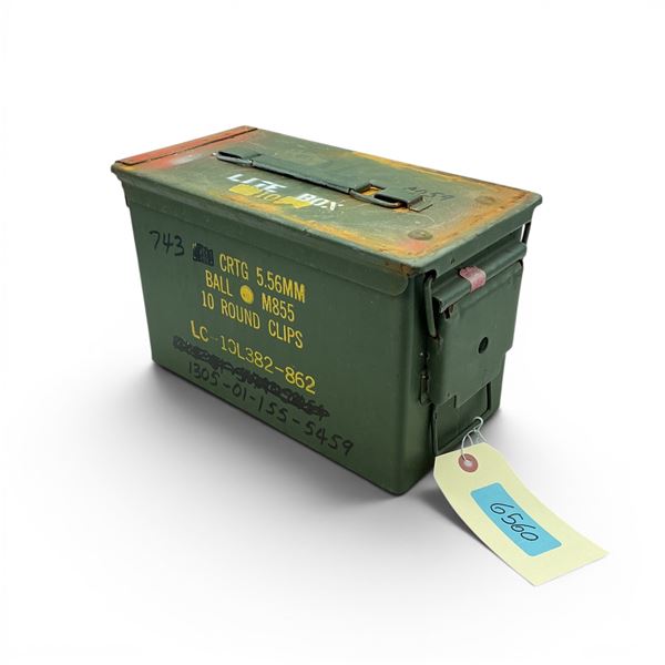 Military Metal Ammo Can, Approx 11" X 7" X 6", ODG