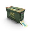 Image 1 : Military Metal Ammo Can, Approx 11" X 7" X 6", ODG