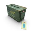 Image 1 : Military Metal Ammo Can, Approx 11" X 7" X 6", ODG