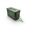 Image 1 : Military Metal Ammo Can, Approx 11" X 7" X 6", ODG