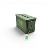 Image 1 : Military Metal Ammo Can, Approx 11" X 7" X 6", ODG