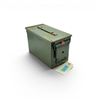Image 1 : Military Metal Ammo Can, Approx 11" X 7" X 6", ODG