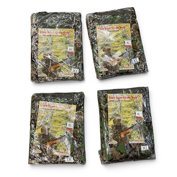 Tree Leaf Camo Suit, Includes Jacket, Pants, Mask and Hat in Size XL X 4