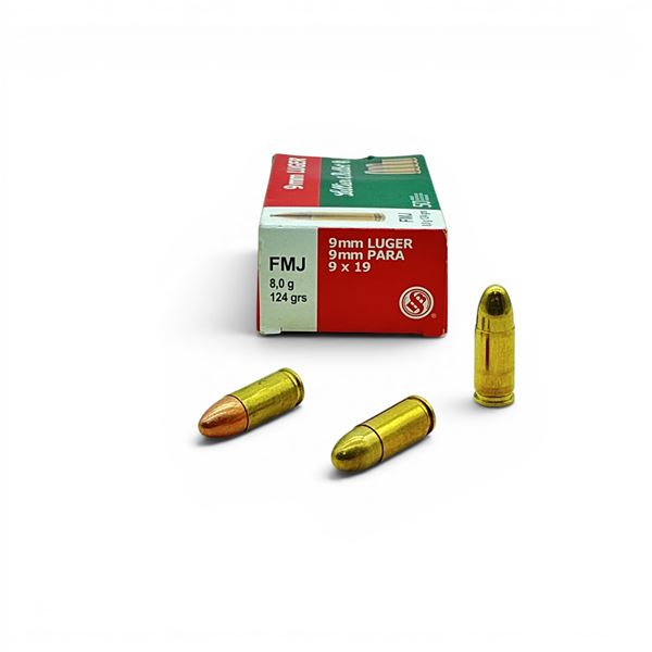 Sellier and Bellot 9mm 124 Grain, FMJ Ammunition, 31 Rounds