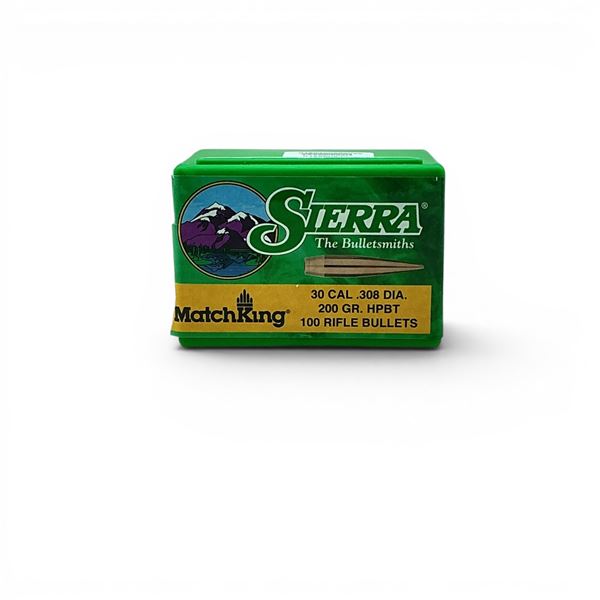 Sierra Matchking 30 Cal (.308") 200 Grain HPBT Projectiles, Approximately 100 Qty
