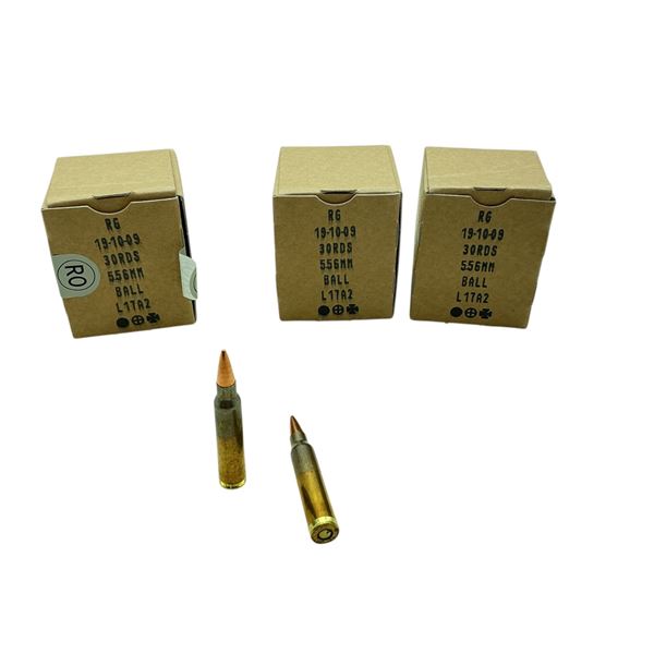 British Made 5.56 mm, FMJ Ball Ammunition, 90 Rounds