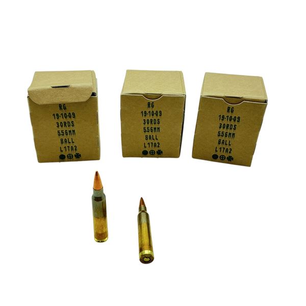 British Made 5.56 mm, FMJ Ball Ammunition, 90 Rounds