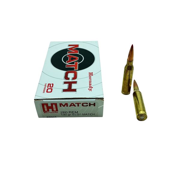 Hornady Match 260 Rem, 130 Grain ELD Match Ammunition, 20 Rounds