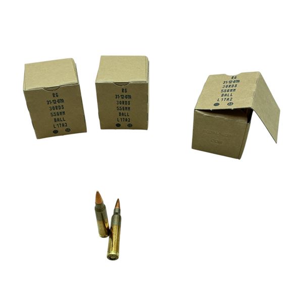 British Made 5.56 mm, FMJ Ball Ammunition, 90 Rounds